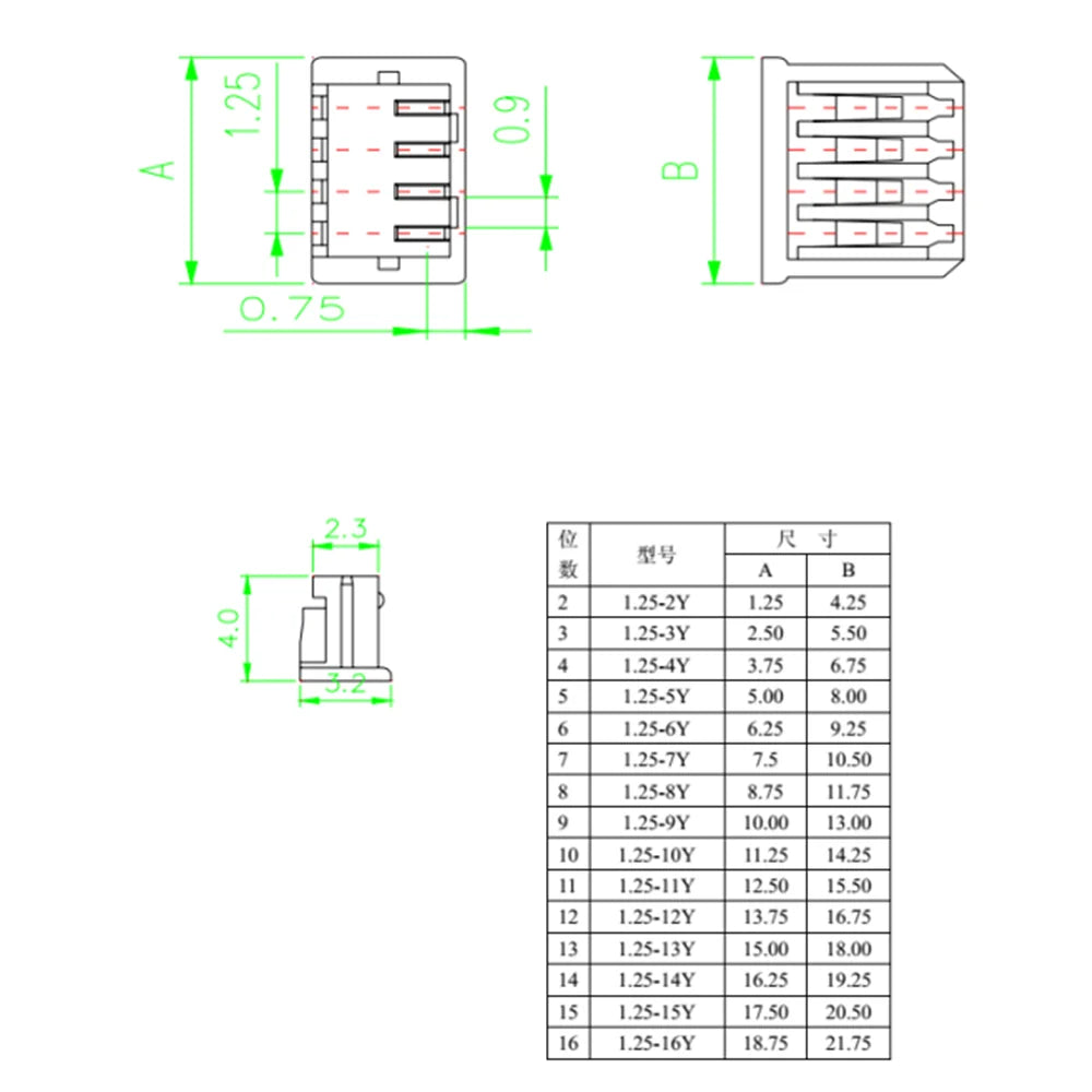1Box Mini JST Connector MX 1 25 Pitch 2 3 4 5 6 7 8 9 10 Pin Female