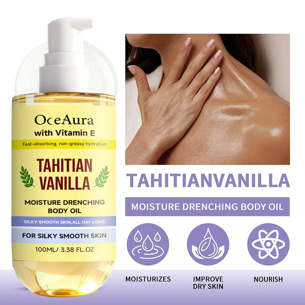 Tahitian Vanilla Body Oil 100ml – Vitamin E Moisturizer