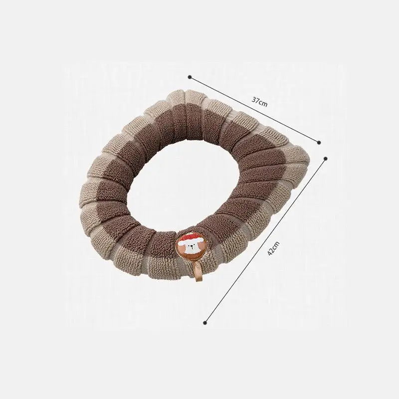 Thickened Knitted Toilet Seat Cover – Washable Color Block Mat