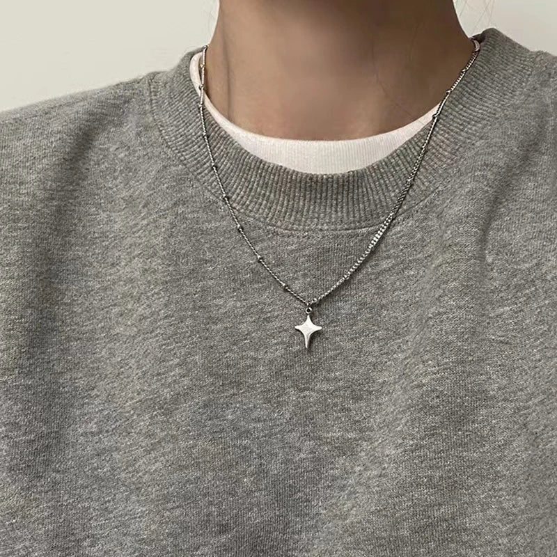Star Choker Necklace – Titanium Steel Pendant Chain Unisex