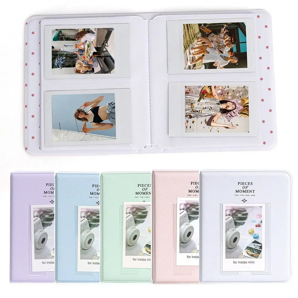 64-Pocket Instax Mini Photo Album – PU Leather 3" Picture Book