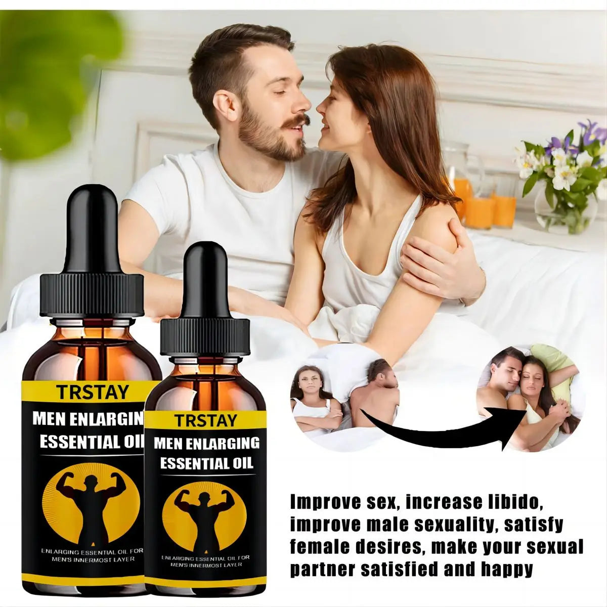TRSTAY Men's Energizing Massage Oil – Strengthen & Vitalize