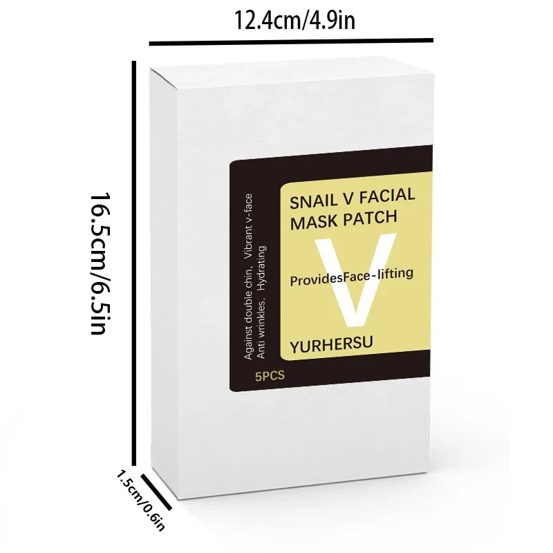YURHERSU Snail V-Lift Facial Mask – Moisturizing, 5 Pcs