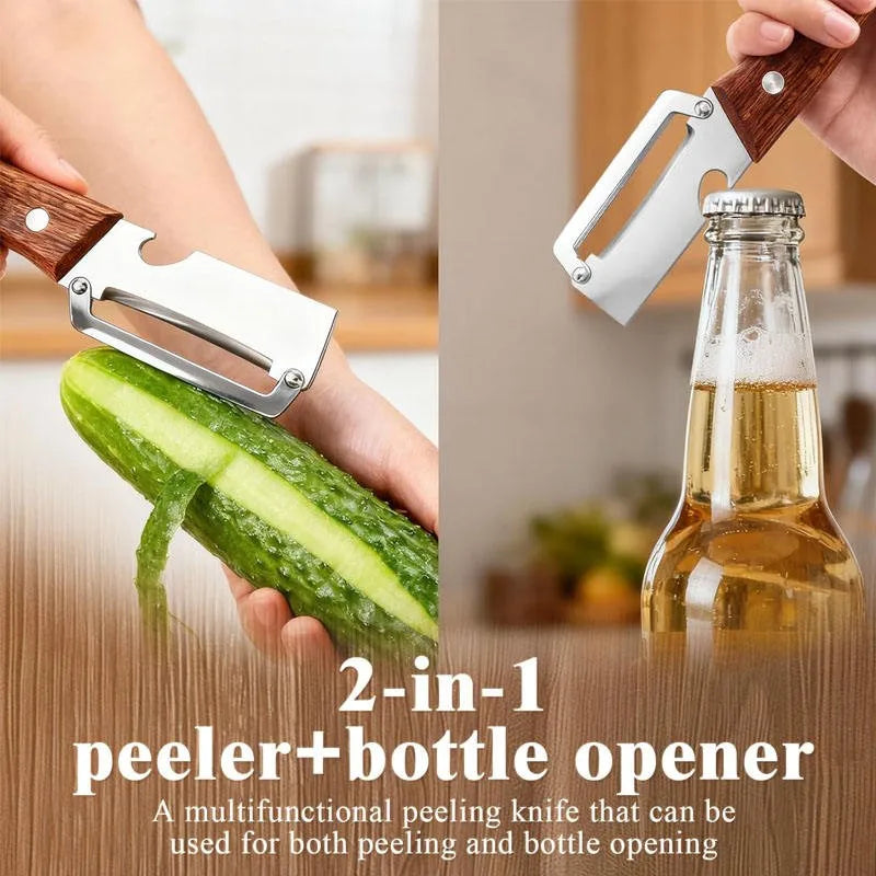 Stainless Steel Peeler Oak Handle – Fruit & Vegetable Set