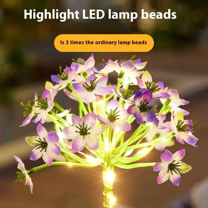LED Solar Waterproof Lotus Lamp Ground Insert Outdoor Garden Lawn