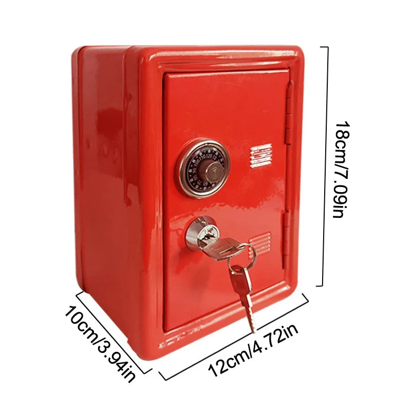 Kids Safe Piggy Bank – Metal Money Box with Lock & Key
