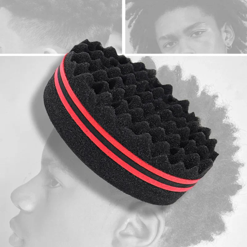 Double-Sided Twist Hair Sponge Brush for Afro & Coily Hair