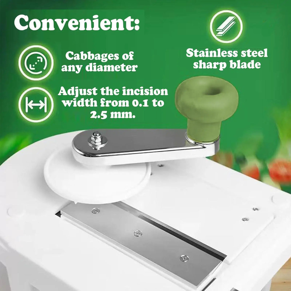 Manual Cabbage Shredder & Slicer for Sauerkraut & Coleslaw