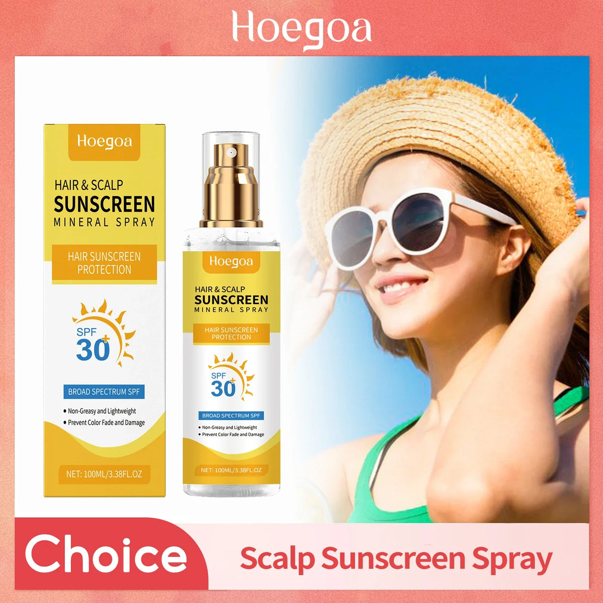 HOEGOA Hair & Scalp UV Protection Spray | Color-Safe 100ml
