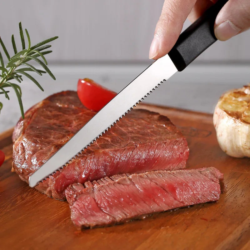 Black Steak Knife Set – Dishwasher-Safe Stainless Steel Cutlery