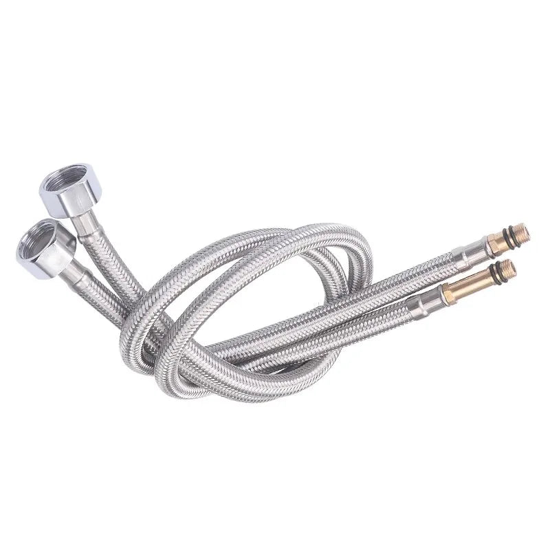 G1/2" Stainless Steel Braided Faucet Hose – 2 Pack, 60–100cm