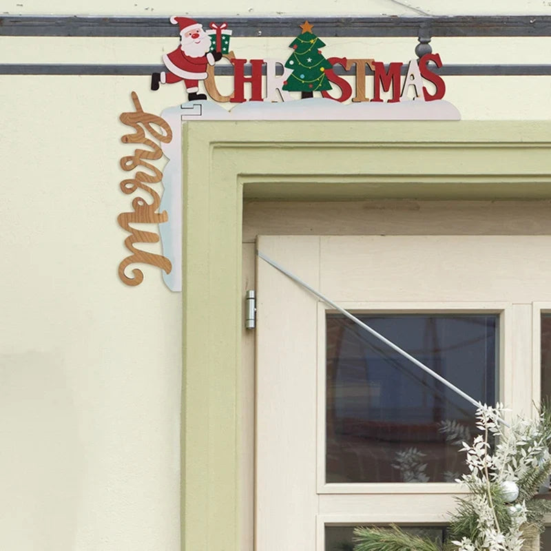 DIY Wooden Christmas Door Corner Decoration – Santa Claus Decor