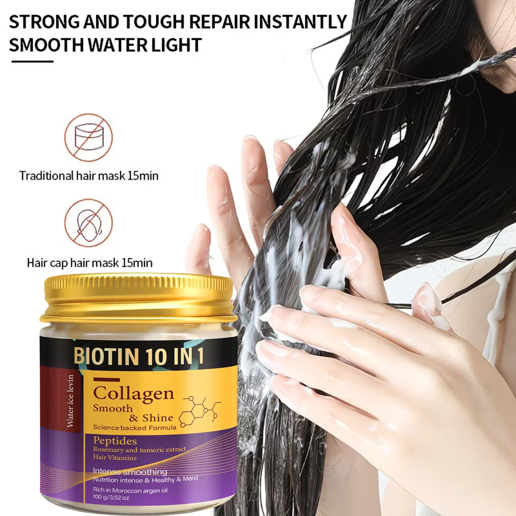 Collagen & Keratin Hair Mask – Biotin 10-in-1 Formula