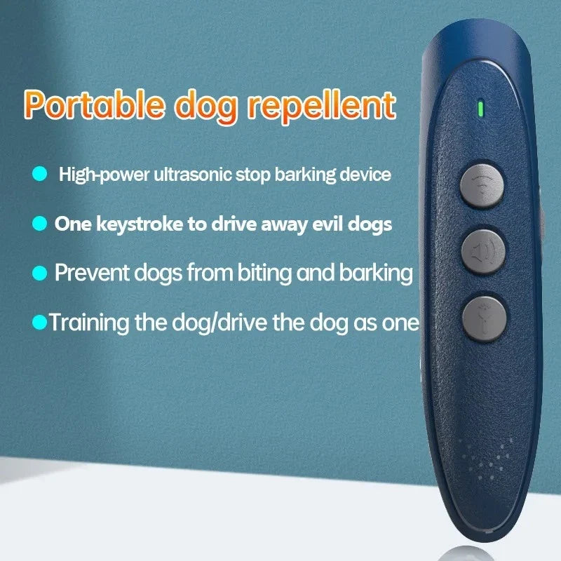 Ultrasonic Handheld Dog Bark Training Deterrent Device with LED