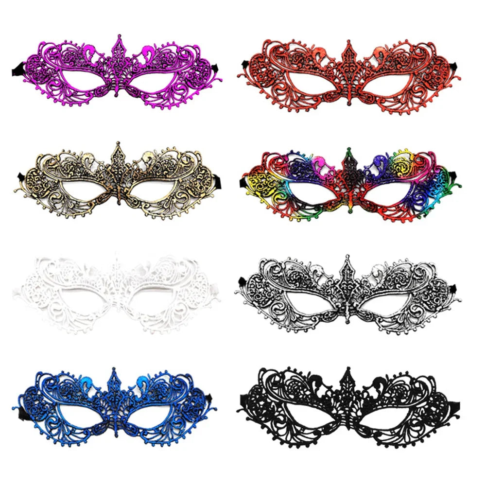 Women Sexy Hollow Lace Masquerad Face Mask Ribbon Princess Party