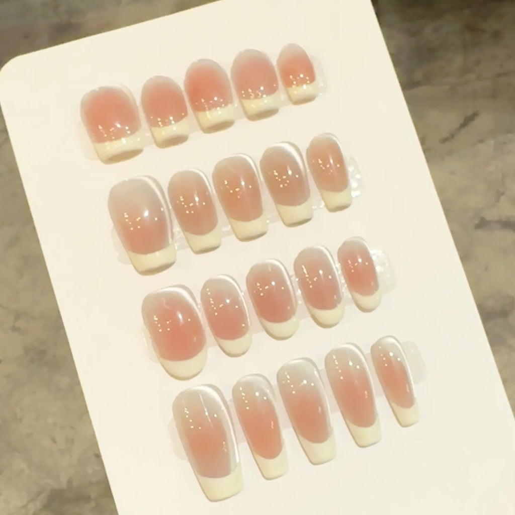 French Cat Eye Press On Nails – Nude Pink Set of 10