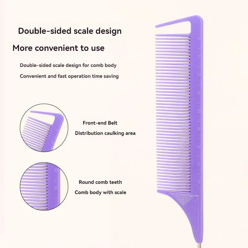 3-Piece Hair Comb Set – Rat Tail, Triple-Row & Eyebrow Brush