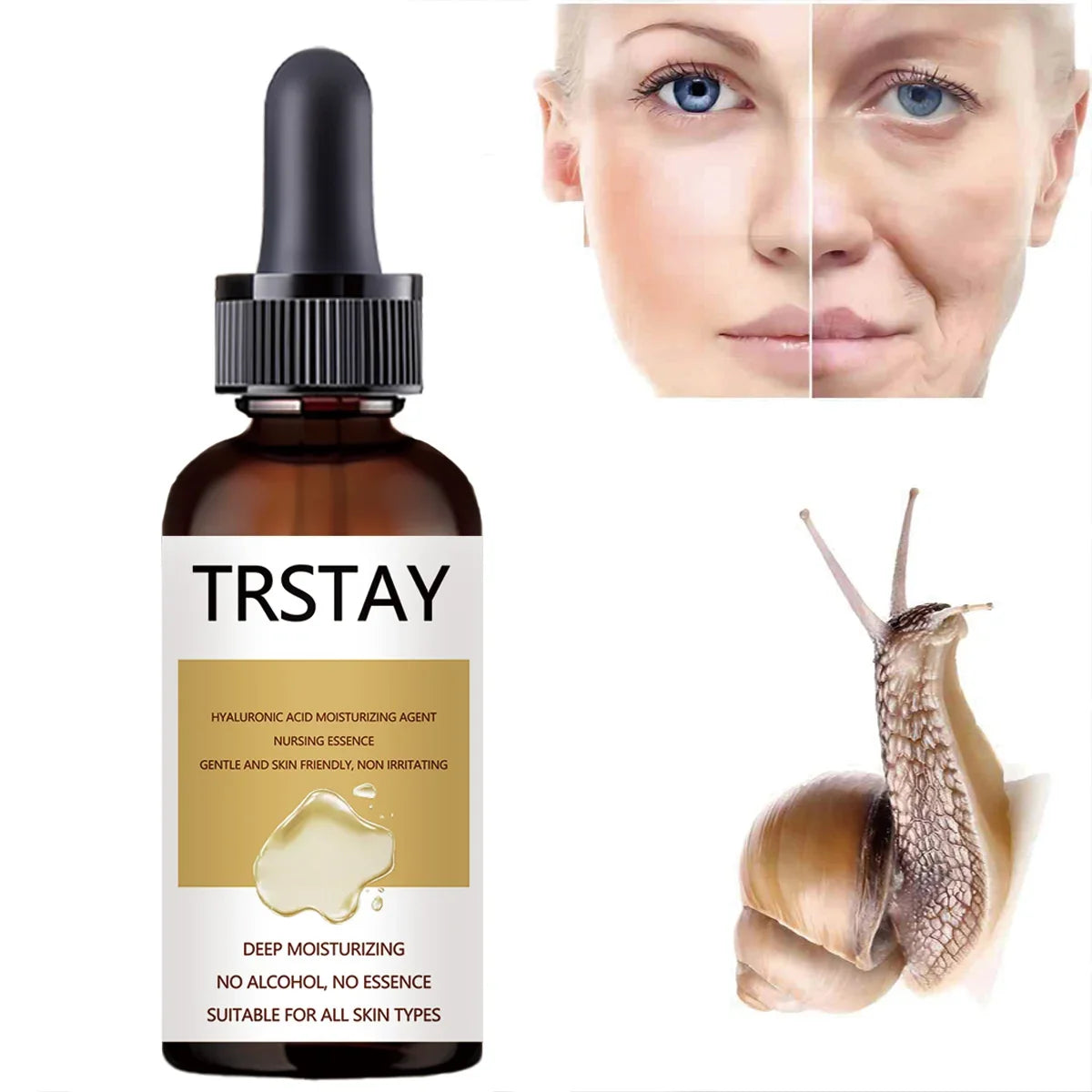 Snail Extract Serum Face Essence Anti Wrinkle Hyaluronic Acid Aging