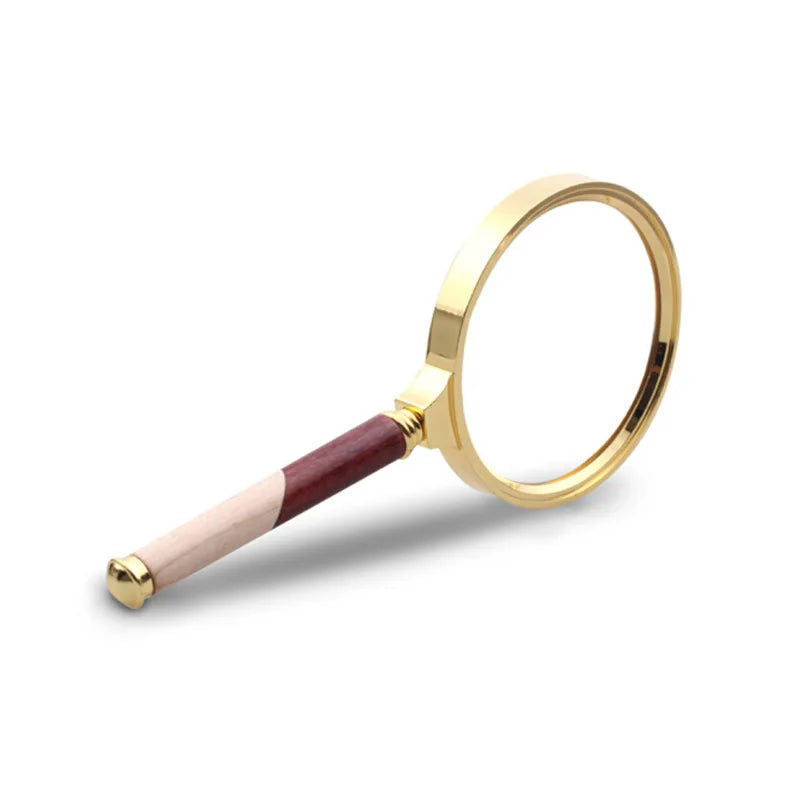 90mm 6X Magnifying Glass with Solid Wood Handle – Handheld