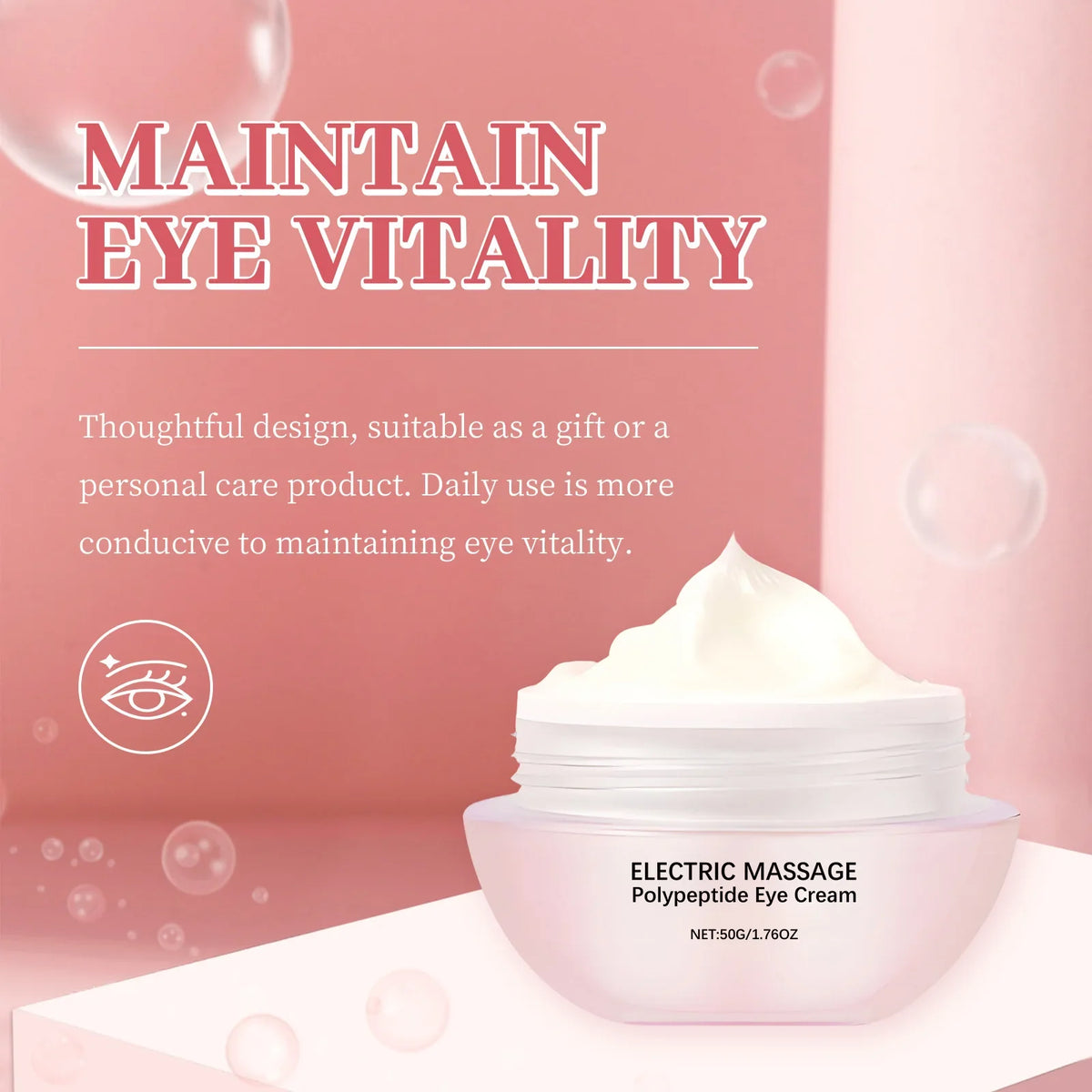 Electric Massage Polypeptide Eye Cream 50g – Firm & Brighten