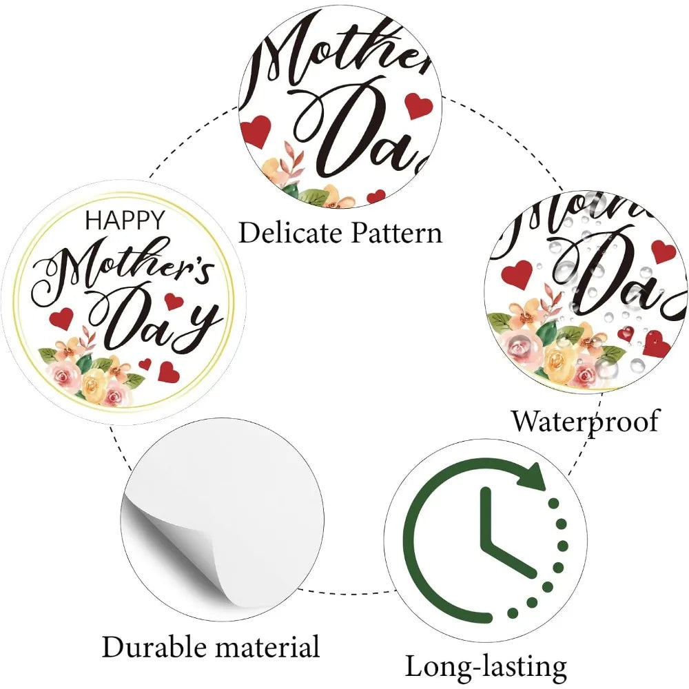 128PCS Waterproof Round Dot Kawaii Cartoon Stickers – 8 Sheets