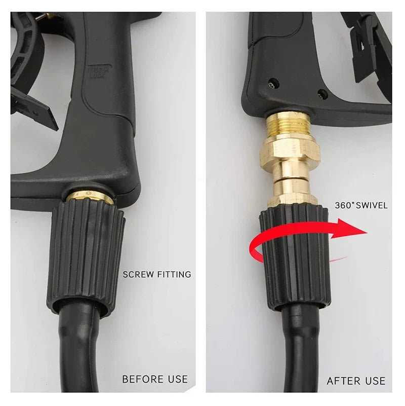 M22 14mm Brass Pressure Washer Swivel Joint Connector 360°