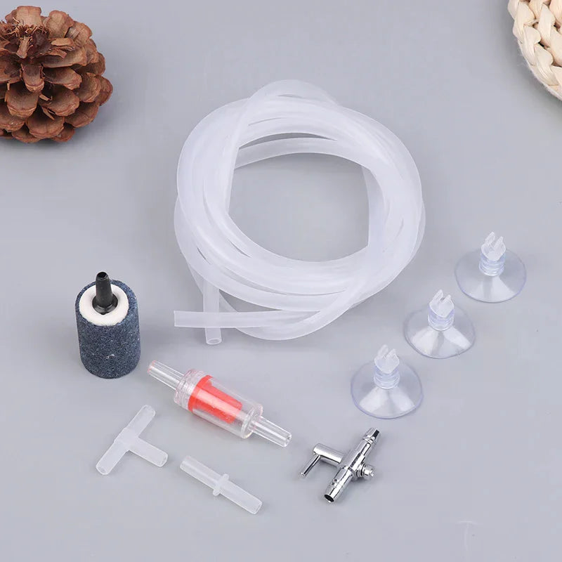 Aquarium Air Pump Kit – Air Stone, Check Valve & Bubble Aerator