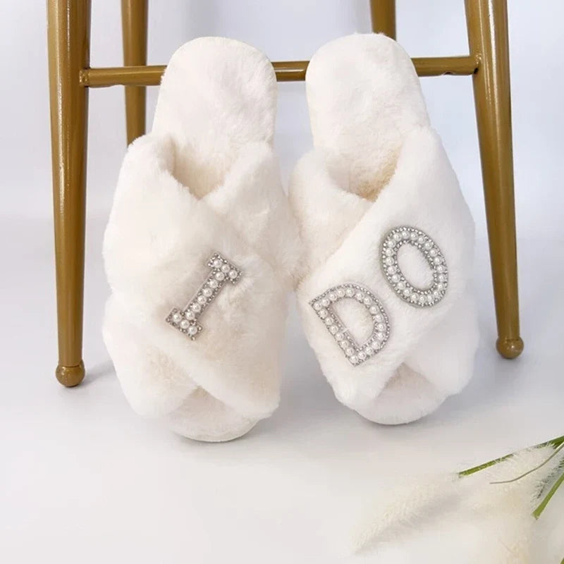 "I Do" Bridal Slippers | Bachelorette & Wedding Gift
