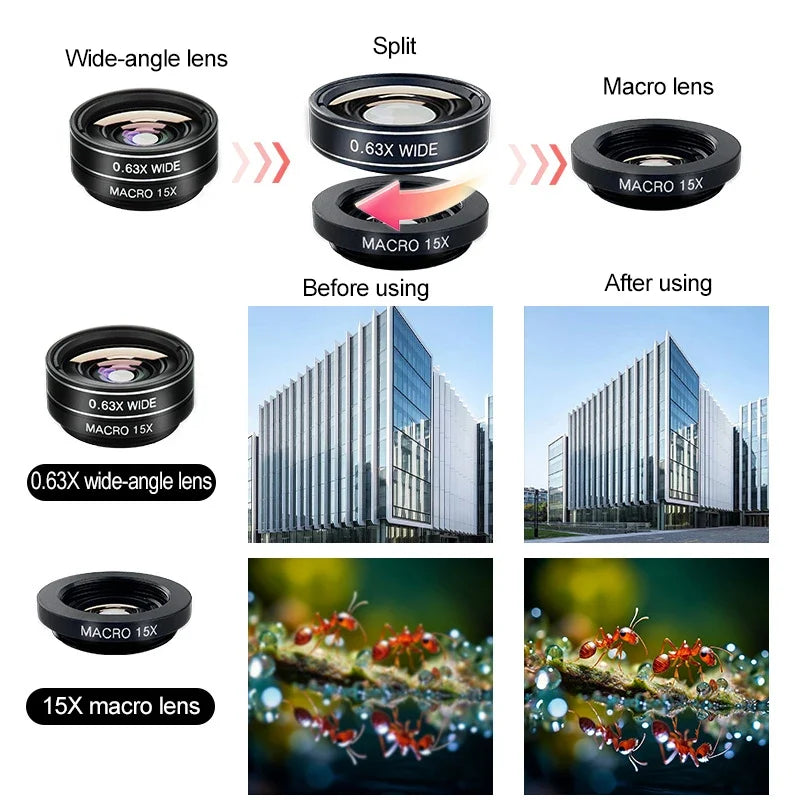 Macro Lens Mobile Fish Eye Phone Camera Fisheye Wide Angle Smartphone