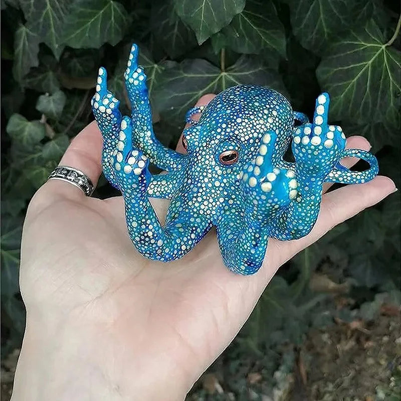 Luminous Octopus Miniature Resin Statue – Tabletop Sculpture