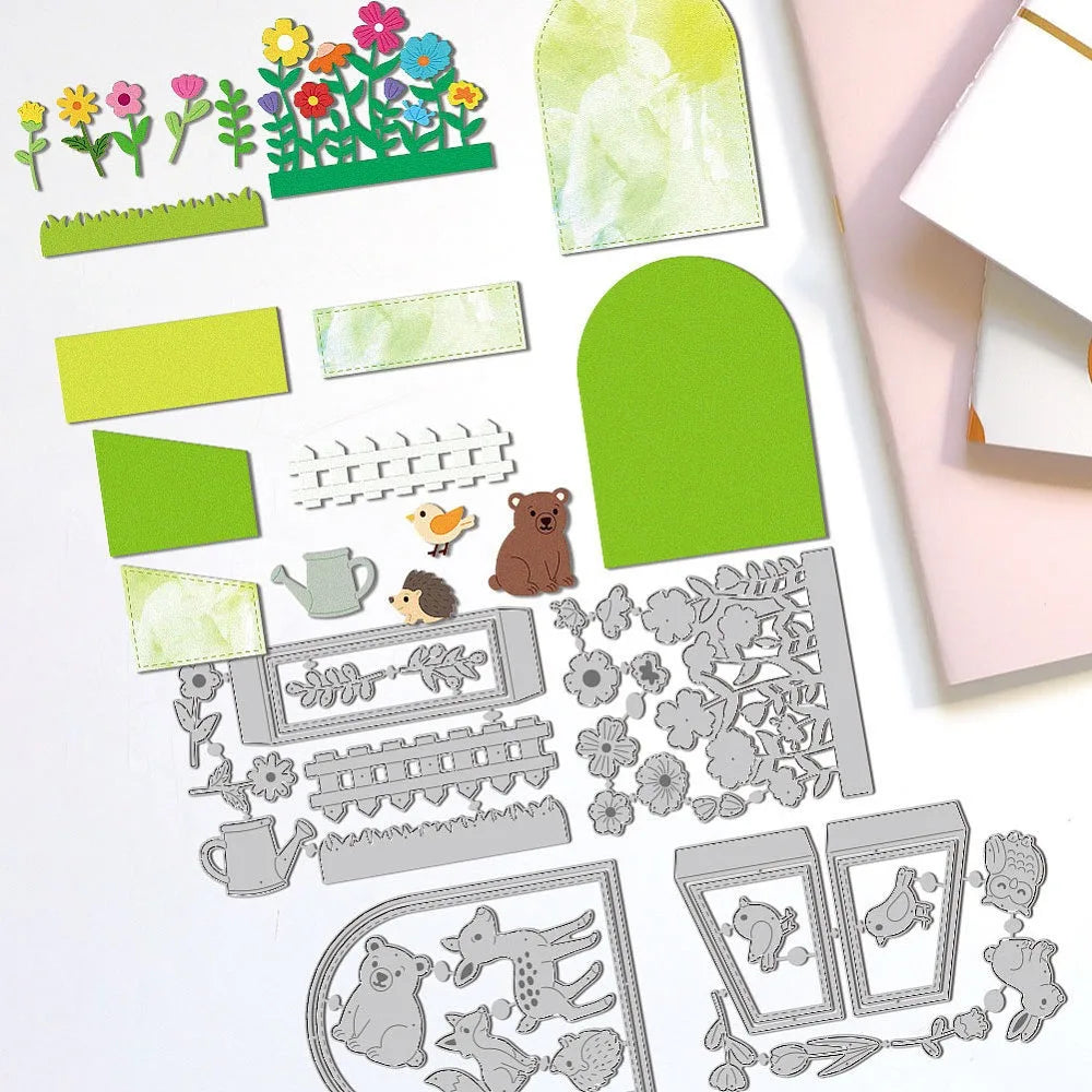 Zoo Theme Carbon Steel Cutting Dies – 4-Pc Scrapbook Set