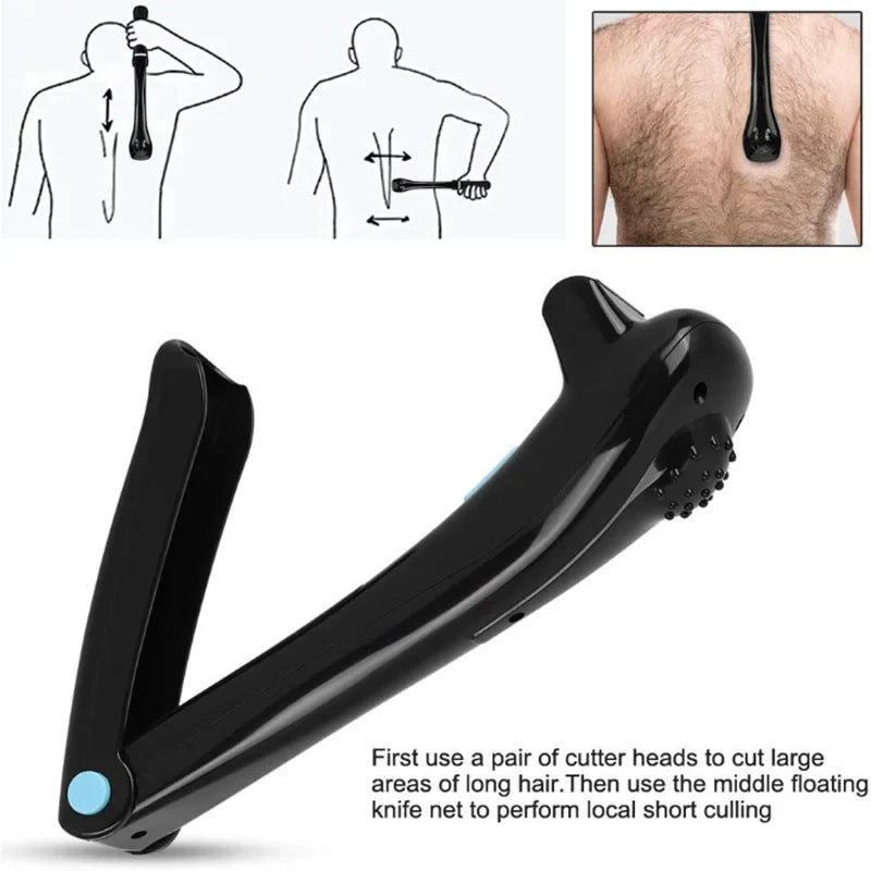 Long-Handle Double-Blade Back & Body Hair Trimmer Shaver