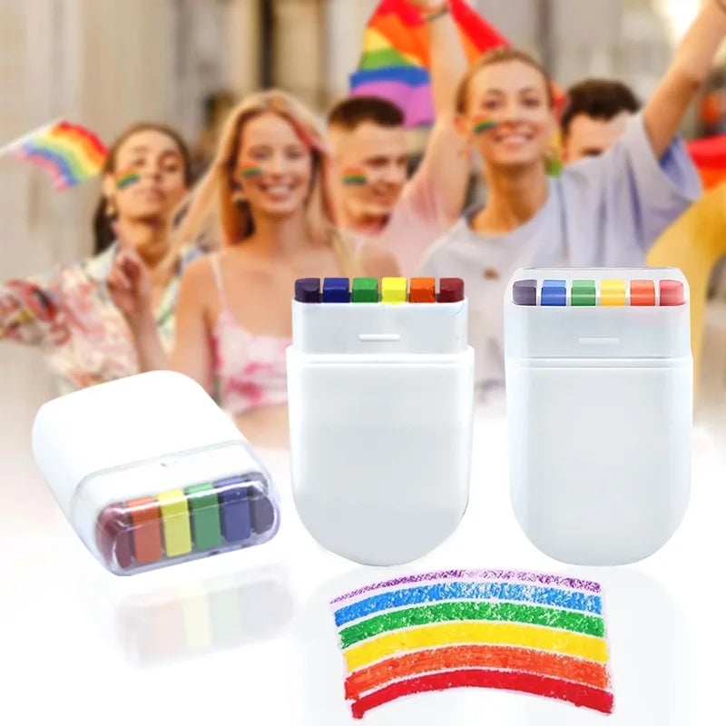 6 Colors Rainbow Crayon Paint Stick Colorful Birthday Party Favors