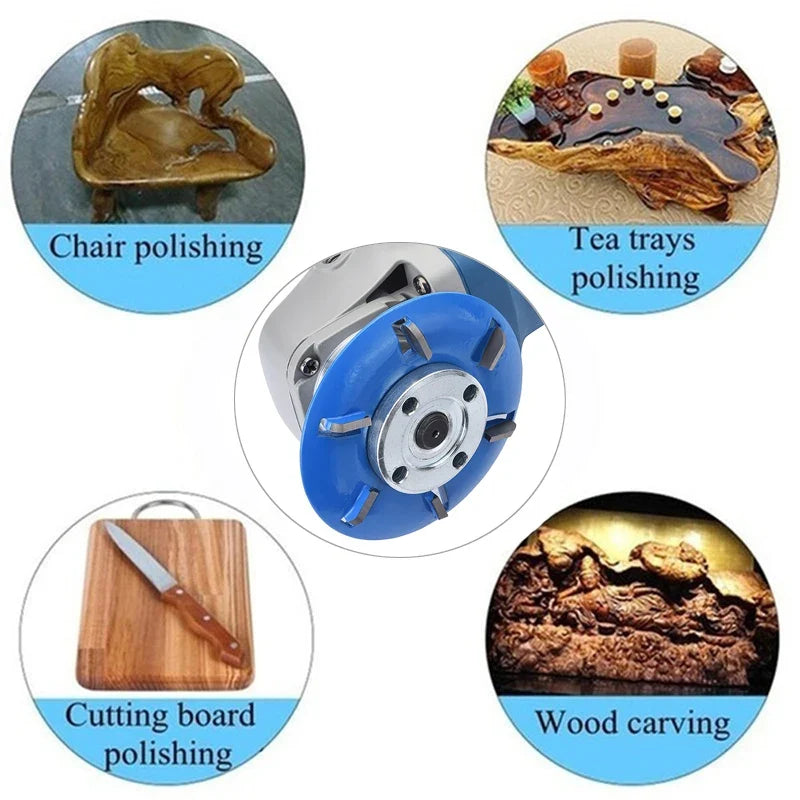 6 Teeth Wood Turbo Carving Disc Grinding Wheel 5 8 7 Arbor Bushing