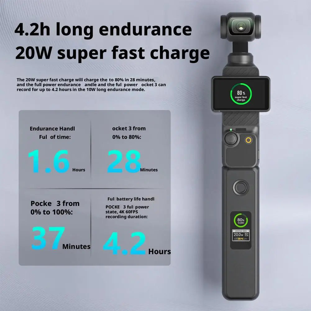 DJI OSMO Pocket 3 Fast Charging Battery Grip – 5000mAh