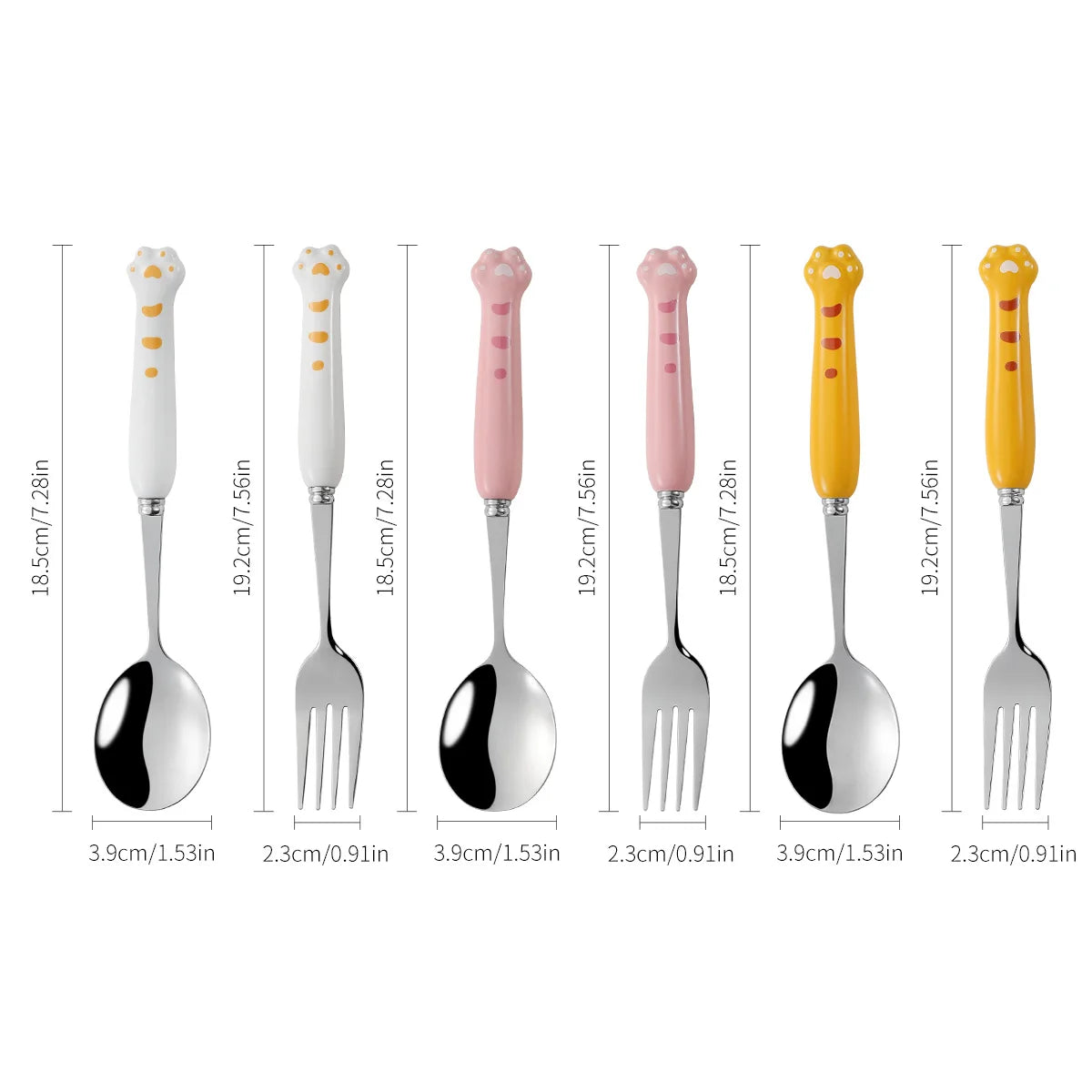 Kids Stainless Steel Fork & Spoon Set – Crocodile Handle