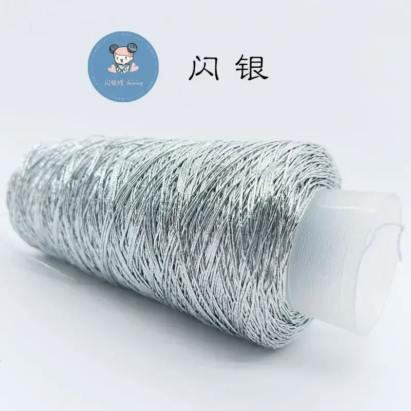 Silver Handmade Crochet Yarn Popular Woven Flash Core Wire Ball Small