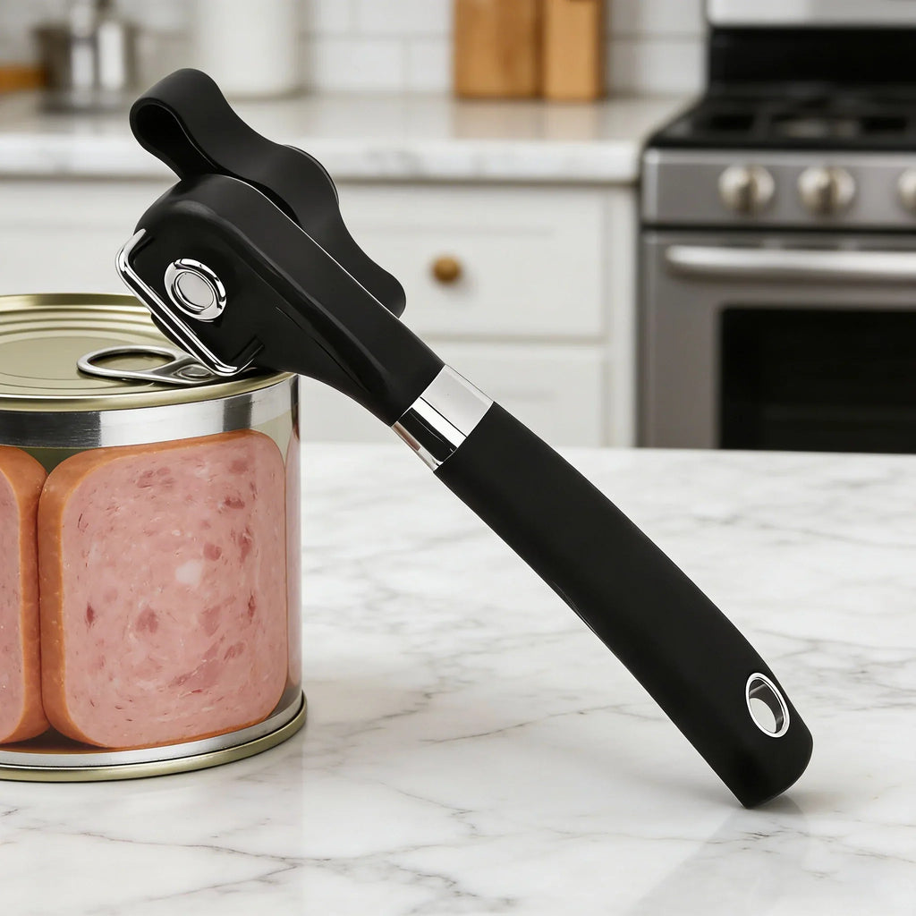 Manual Can Opener with Bottle & Jar Lid Opener – Stainless Steel
