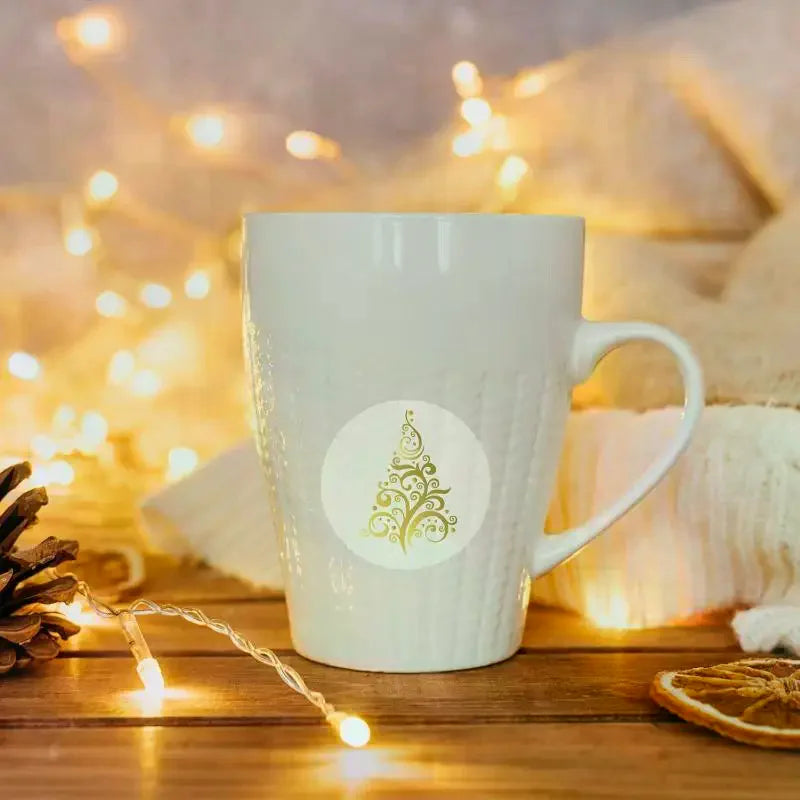 Golden Foil Christmas Stickers Transparent Xmas Tree Sealing Labels