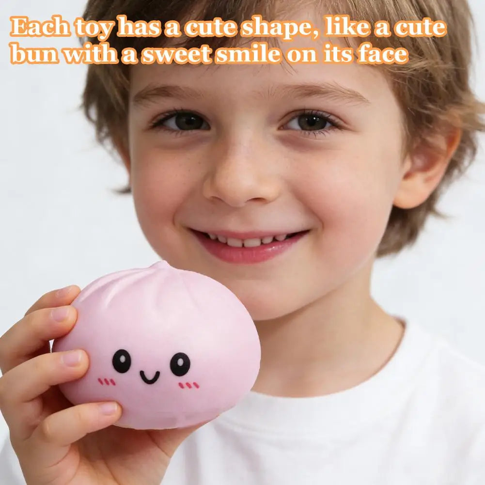 Dumpling Squishy Squeeze Toy – Colorful Soft TPR Fidget Ball