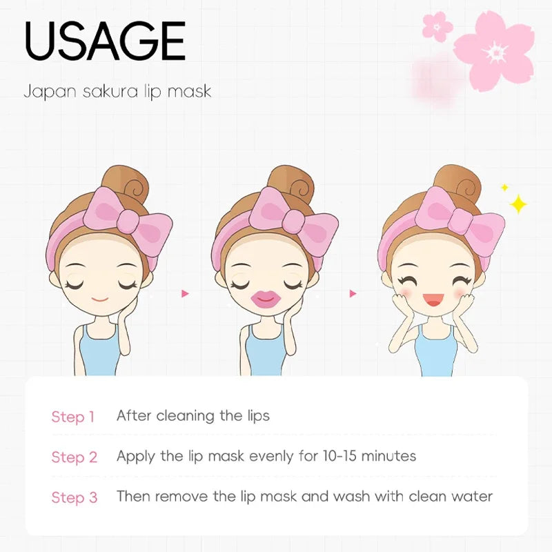 Sakura Hydrating Lip Mask – Exfoliating & Moisturizing Korean Lip Care