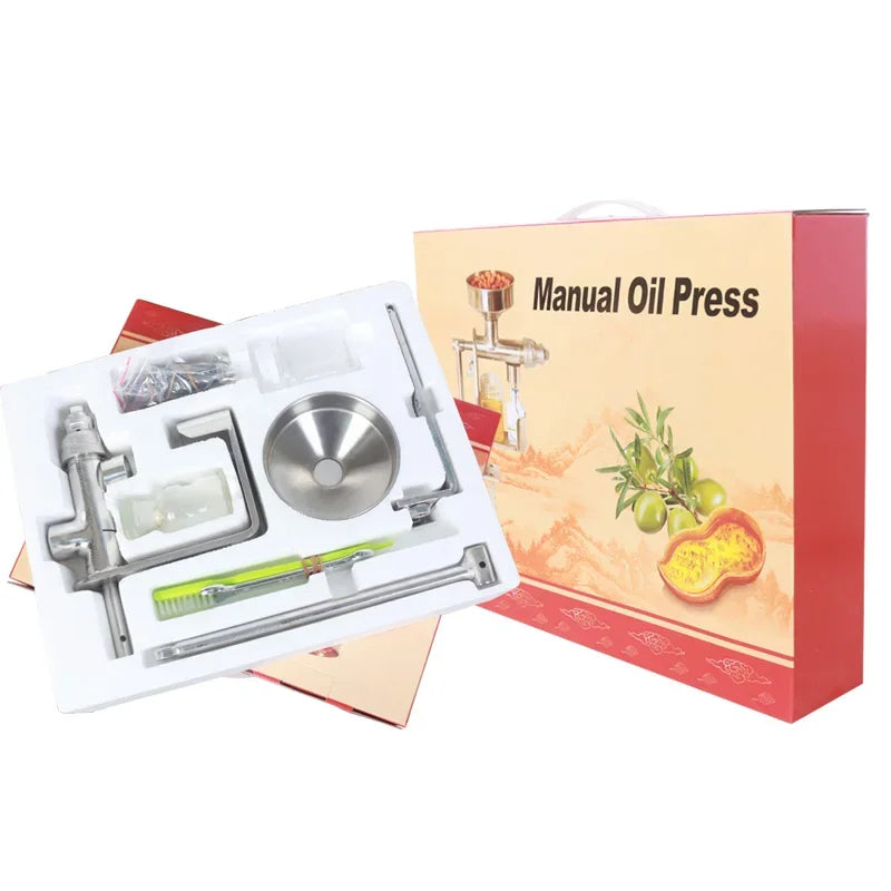 Manual Hand-Crank Oil Press – 304 Stainless Steel | Peanut