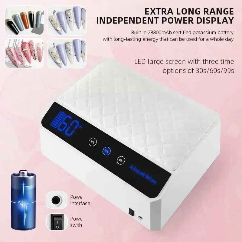 Cordless UV LED Nail Lamp 178W | 28800mAh Rechargeable Dryer