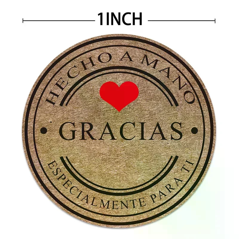500pcs Kraft Gracias Thank You Stickers – Scrapbooking Labels