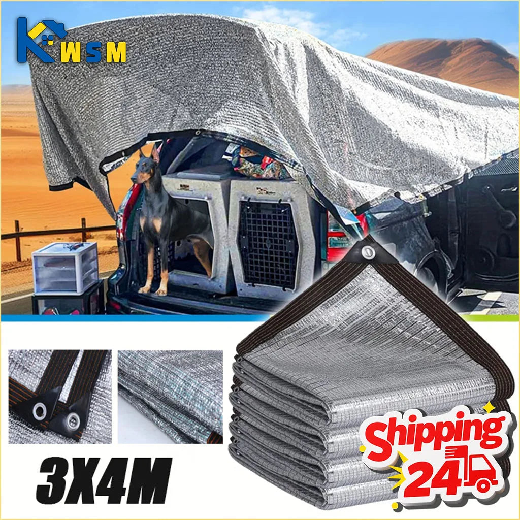Aluminum Foil Sun Shade Net – UV Protection & Reinforced Grommets