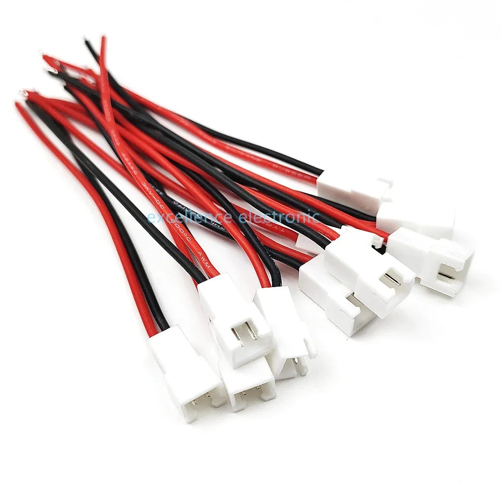 10Pairs JST XH 2PIN Soft Silicon 22AWG Wire XH2 54 Female Male