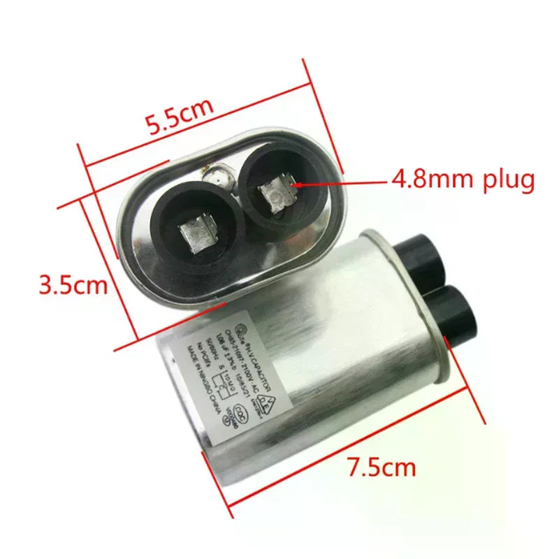 Microwave Oven High Voltage Capacitor 0.85uF–1.08uF Replacement