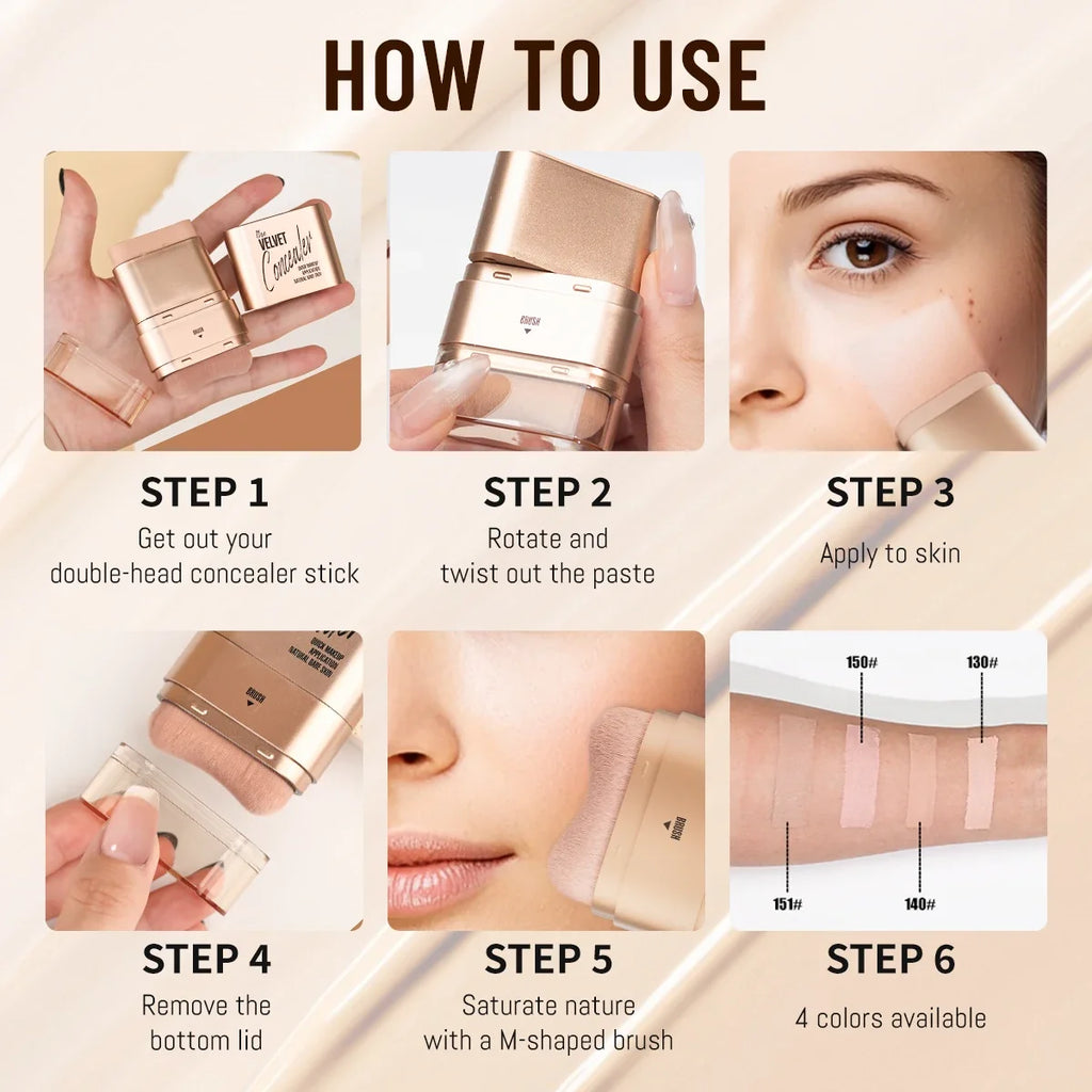 Hello Kiss 2-in-1 Concealer & Foundation Stick | Waterproof