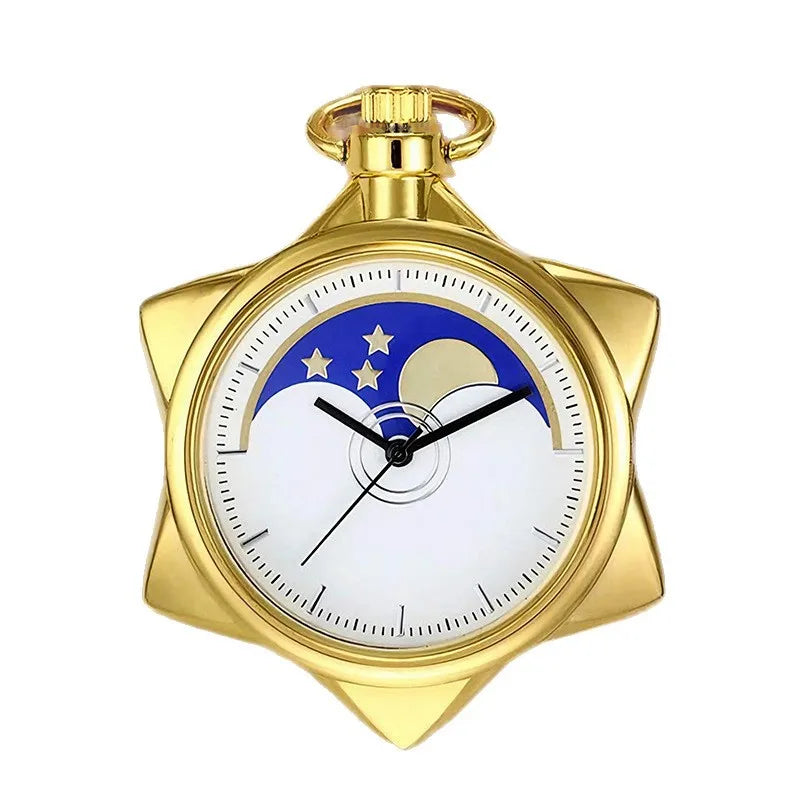 Sailor Moon Crystal Star Hexagonal Quartz Pocket Watch Necklace