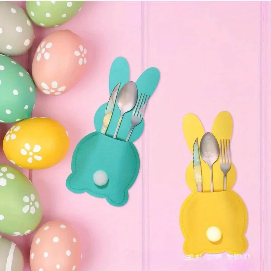 Easter Bunny Felt Cutlery Bags – Table Decoration 8/16 Pc Set